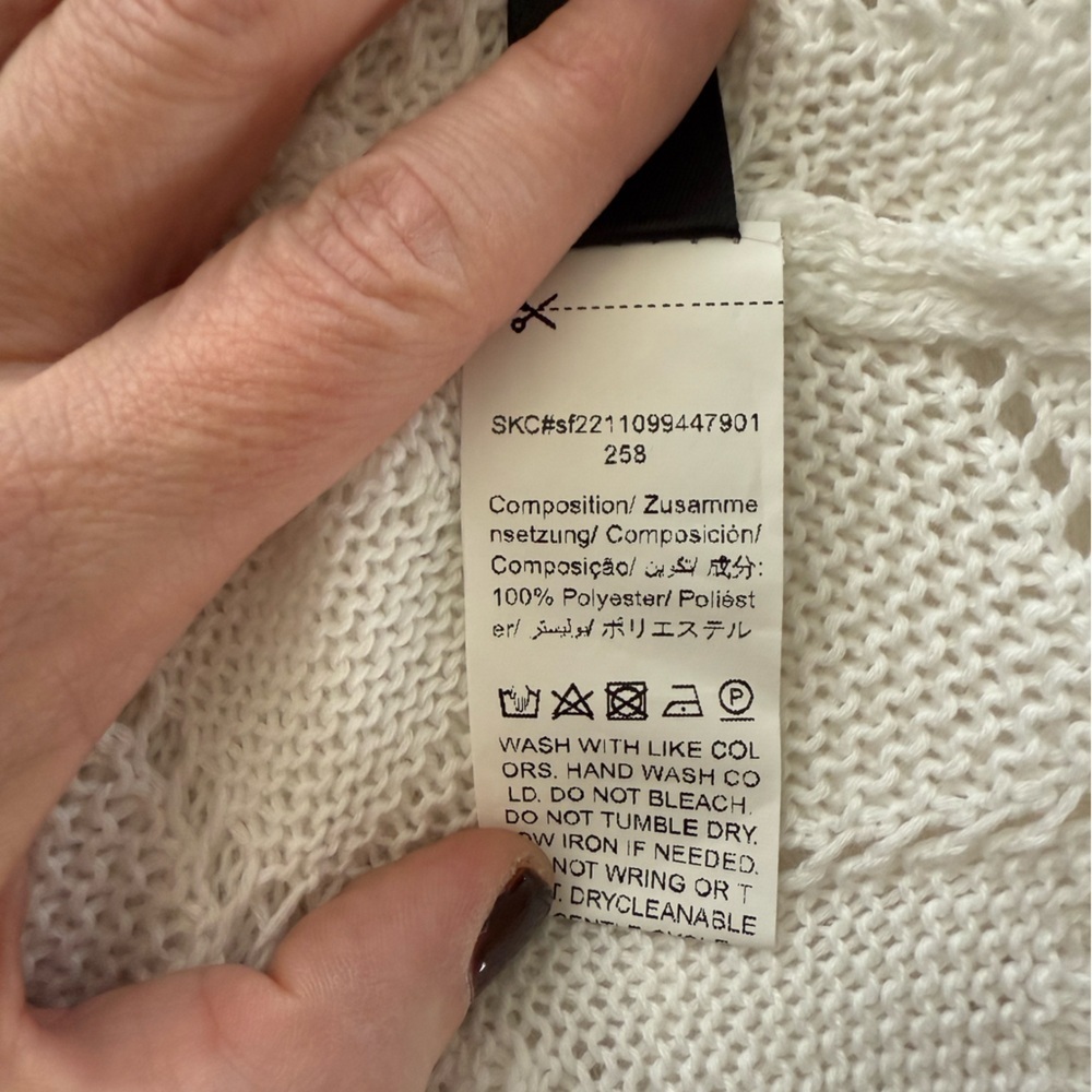 SHEIN White Open-Front Open-Knit Cardigan, 2X - Picture 10 of 11